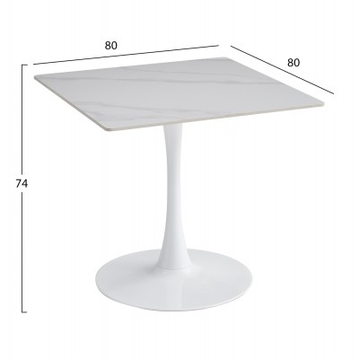 ΤΡΑΠΕΖΙ ΤΡΑΠΕΖΑΡΙΑΣ FB918315.01 ΒΑΣΗ ΛΕΥΚΗ--SINTERED STONE SNOW WHITE 80x80x73Υεκ