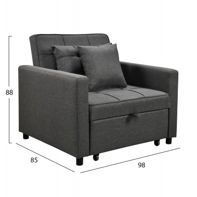 ΠΟΛΥΘΡΟΝΑ-ΚΡΕΒΑΤΙ FB93306.01 ΓΚΡΙ ΥΦΑΣΜΑ 98x85x88Υεκ.