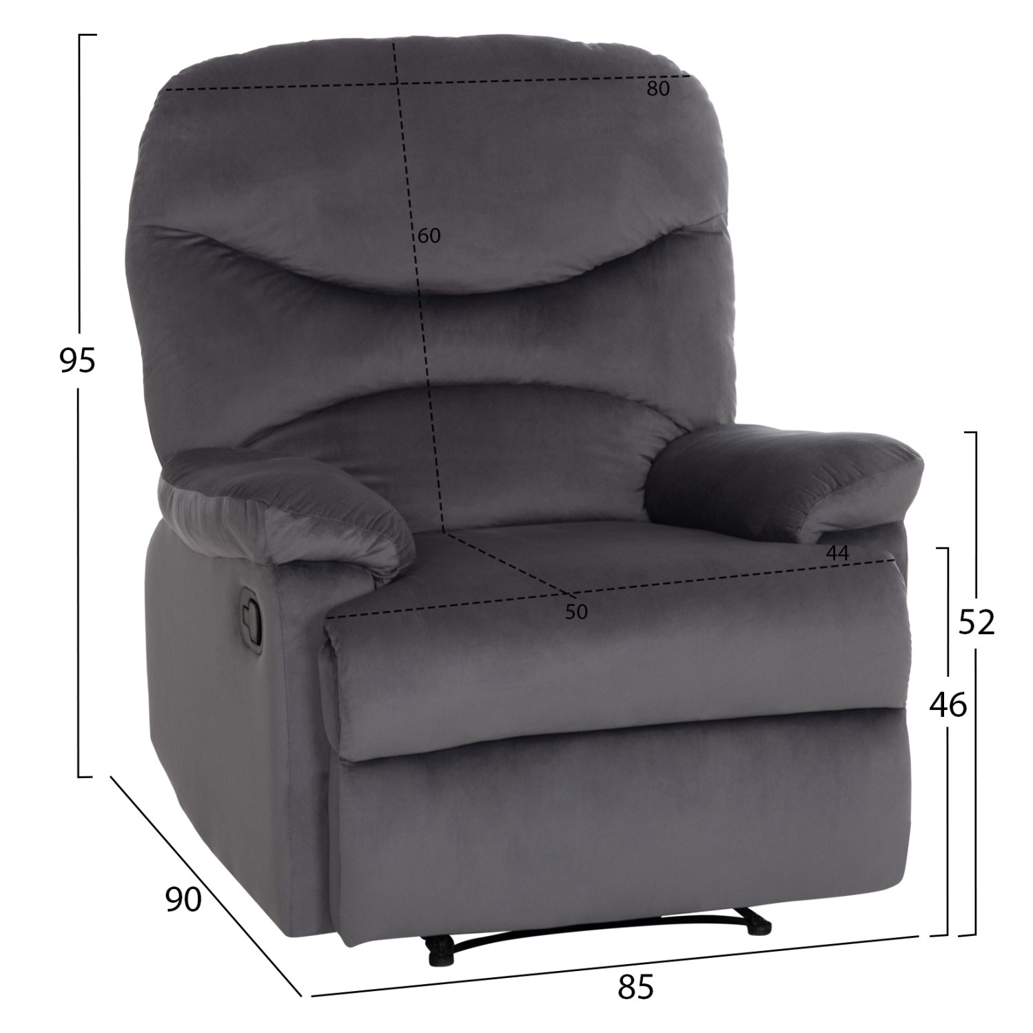 ΠΟΛΥΘΡΟΝΑ RELAX FB93298.01 ΓΚΡΙ ΒΕΛΟΥΔΟ 85x90x95Υεκ.