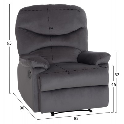ΠΟΛΥΘΡΟΝΑ RELAX FB93298.01 ΓΚΡΙ ΒΕΛΟΥΔΟ 85x90x95Υεκ.