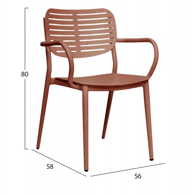 ΠΟΛΥΘΡΟΝΑ ΤΡΑΠΕΖΑΡΙΑΣ FB96644.08 ΑΛΟΥΜΙΝΙΟ ΣΕ TERRACOTTA 56x58x80Υεκ