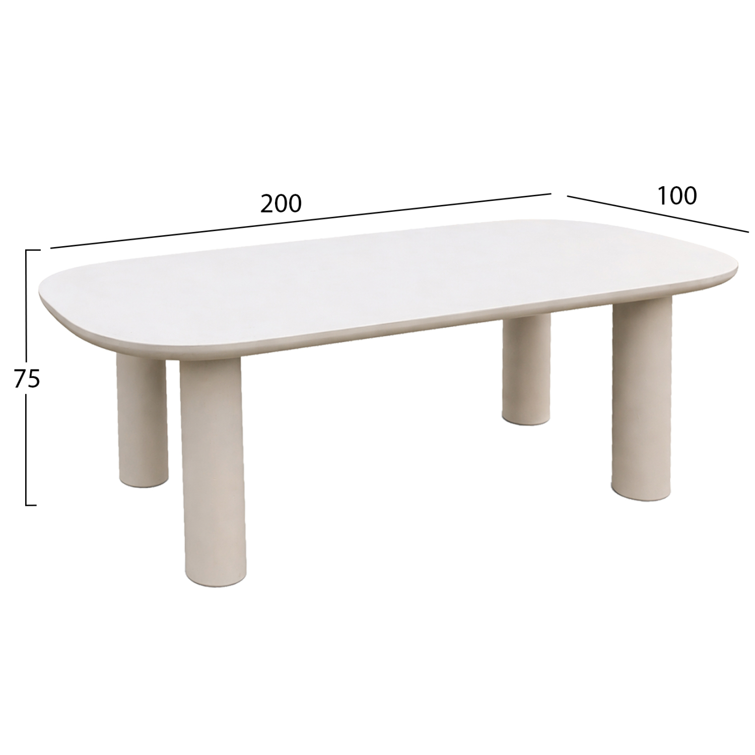 ΤΡΑΠΕΖΙ ΤΡΑΠΕΖΑΡΙΑΣ FB96597.02 ΜΠΕΖ FIBER CEMENT 200x100x75Υεκ