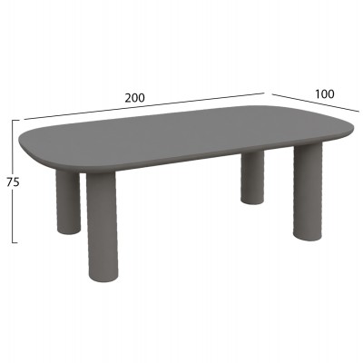 ΤΡΑΠΕΖΙ ΤΡΑΠΕΖΑΡΙΑΣ FB96597.01 ΓΚΡΙ FIBER CEMENT 200x100x75Υεκ