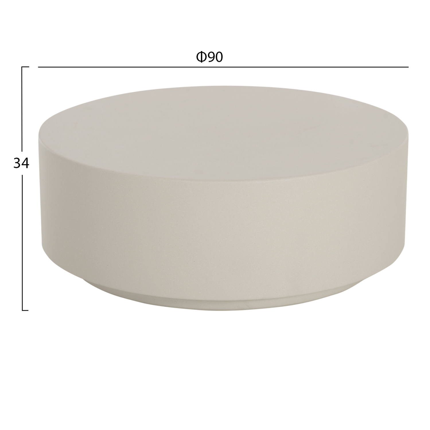 ΤΡΑΠΕΖΙ ΜΕΣΗΣ ΣΤΡΟΓΓΥΛΟ FB96579.02 ΜΠΕΖ FIBER CEMENT Φ90x34Υεκ.