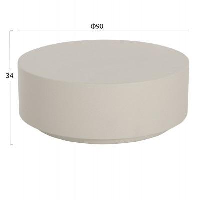 ΤΡΑΠΕΖΙ ΜΕΣΗΣ ΣΤΡΟΓΓΥΛΟ FB96579.02 ΜΠΕΖ FIBER CEMENT Φ90x34Υεκ.