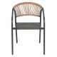 ΠΟΛΥΘΡΟΝΑ FB96430.01 ΓΚΡΙ ΜΕΤΑΛΛΟ & TEXTILENE--ΜΠΕΖ P.E.RATTAN 53x58x75Υεκ