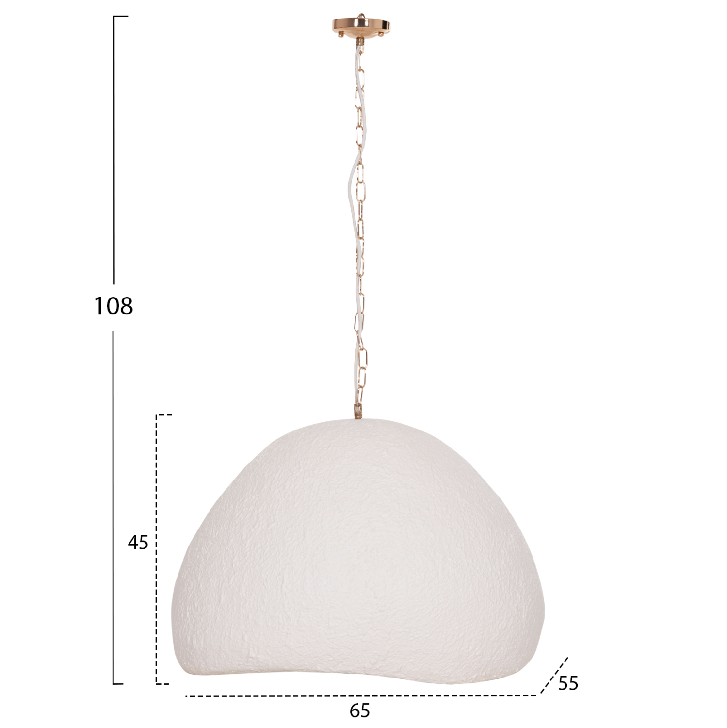 ΦΩΤΙΣΤΙΚΟ ΟΡΟΦΗΣ ΚΡΕΜΑΣΤΟ FB94703.02L FIBER CEMENT ΛΕΥΚΟ 65x55x45Υεκ.