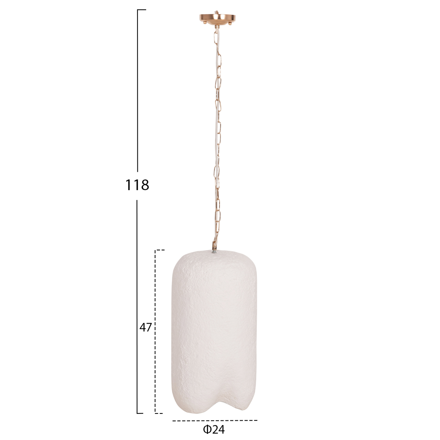 ΦΩΤΙΣΤΙΚΟ ΟΡΟΦΗΣ ΚΡΕΜΑΣΤΟ FB94704.02S--FIBER CEMENT ΛΕΥΚΟ Φ24x47Υεκ