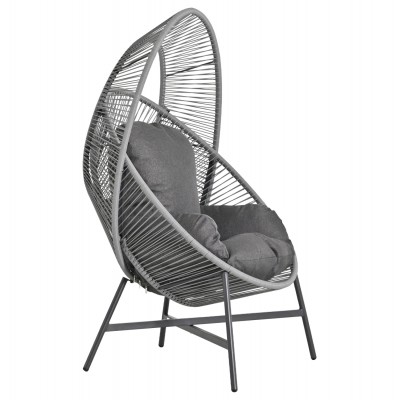 ΠΟΛΥΘΡΟΝΑ-ΦΩΛΙΑ FB96506.01 ΓΚΡΙ ΜΕΤΑΛΛΟ-P.E.RATTAN-ΜΑΞΙΛΑΡΙΑ 90x85x149Υεκ