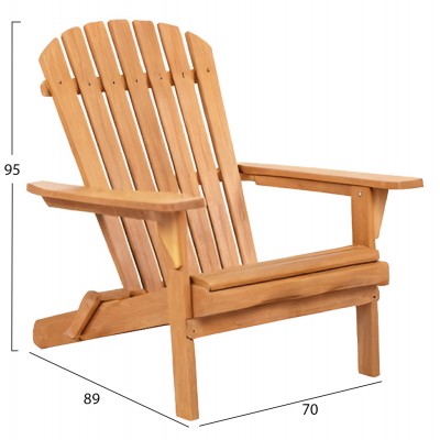 ΠΟΛΥΘΡΟΝΑ LOUNGE ΠΤΥΣΣΟΜΕΝΗ FB96619 ΞΥΛΟ TEAK ΦΥΣΙΚΟ 70x89x95Υεκ.