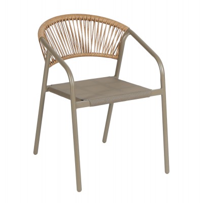 ΠΟΛΥΘΡΟΝΑ FB96430.04 ΣΑΜΠΑΝΙ ΜΕΤΑΛΛΟ & TEXTILENE--ΜΠΕΖ P.E.RATTAN 53x58x75Υεκ