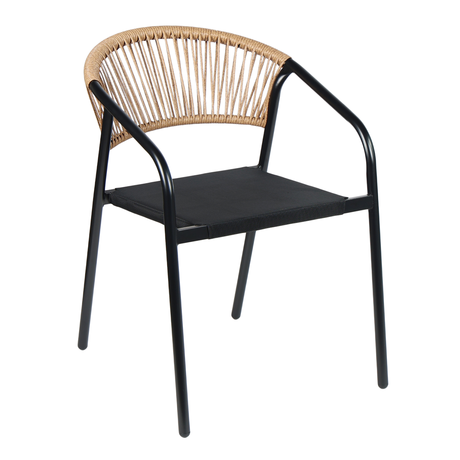 ΠΟΛΥΘΡΟΝΑ FB96430.03 ΜΑΥΡΟ ΜΕΤΑΛΛΟ & TEXTILENE--ΜΠΕΖ P.E.RATTAN 53x58x75Υεκ