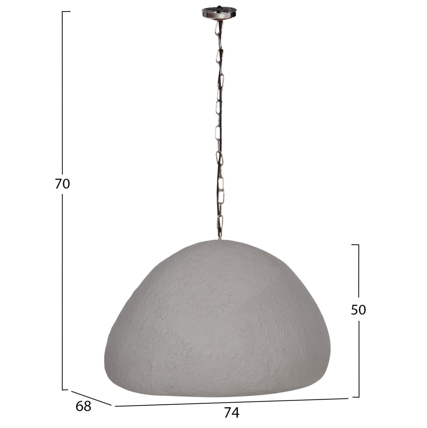 ΦΩΤΙΣΤΙΚΟ ΟΡΟΦΗΣ ΚΡΕΜΑΣΤΟ FB94703.03XL FIBER CEMENT ΓΚΡΙ 74x68x50-70Υεκ.