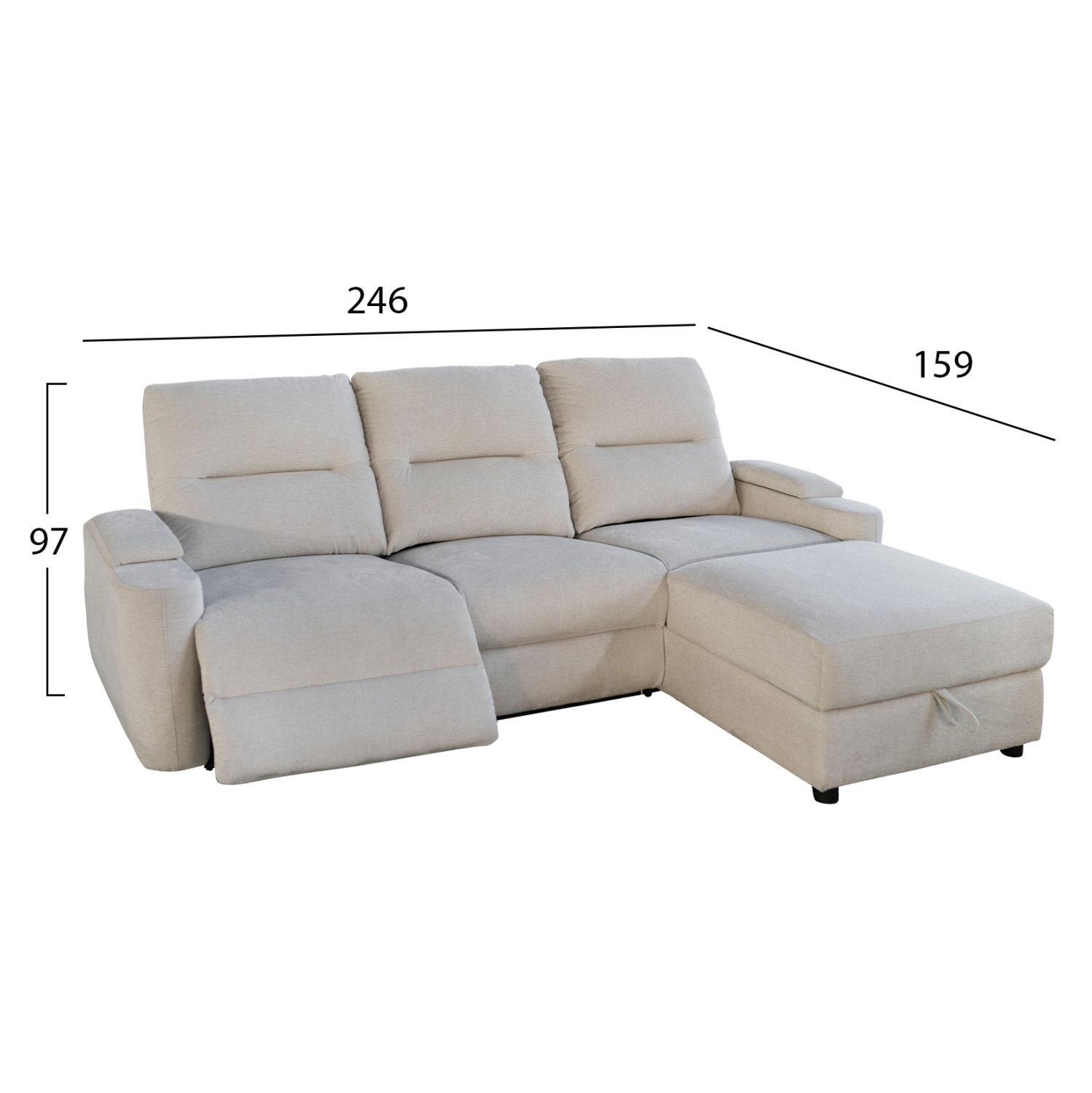 ΣΕΤ ΚΑΝΑΠΕΣ-ΠΟΛΥΘΡΟΝΑ RELAX FB910736.01 ΜΠΕΖ ΥΦΑΣΜΑ-ΗΛ.ΑΝΑΚΛΙΣΗ [R]