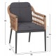 ΠΟΛΥΘΡΟΝΑ FB96556.01 ΑΛΟΥΜΙΝΙΟ & OLEFIN ΓΚΡΙ-TWIST WICKER 58x60x80Yεκ