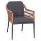ΠΟΛΥΘΡΟΝΑ FB96556.01 ΑΛΟΥΜΙΝΙΟ & OLEFIN ΓΚΡΙ-TWIST WICKER 58x60x80Yεκ
