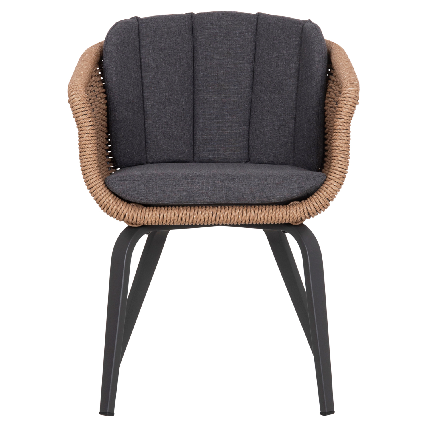 ΠΟΛΥΘΡΟΝΑ FB96559.01 ΑΛΟΥΜΙΝΙΟ & OLEFIN ΓΚΡΙ-TWIST WICKER 60x62x76Yεκ