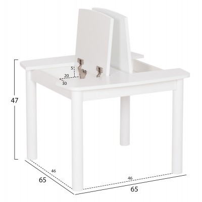 ΤΡΑΠΕΖΑΚΙ ΠΑΙΔΙΚΟ ΜΕ ΑΠΟΘ.ΧΩΡΟΥΣ FB918339.03 MDF & ΣΥΜΗΔΑ ΣΕ ΛΕΥΚΟ 65x65x47Υεκ
