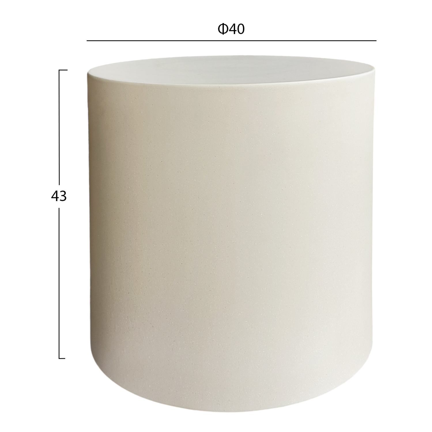 ΤΡΑΠΕΖΙ ΒΟΗΘΗΤΙΚΟ ΣΤΡΟΓΓΥΛΟ FB96592.02 ΜΠΕΖ FIBER CEMENT Φ40x43Υεκ.