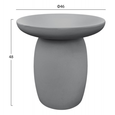ΤΡΑΠΕΖΙ ΒΟΗΘΗΤΙΚΟ ΣΤΡΟΓΓΥΛΟ FB96593.01 ΓΚΡΙ FIBER CEMENT Φ46x48Υεκ.