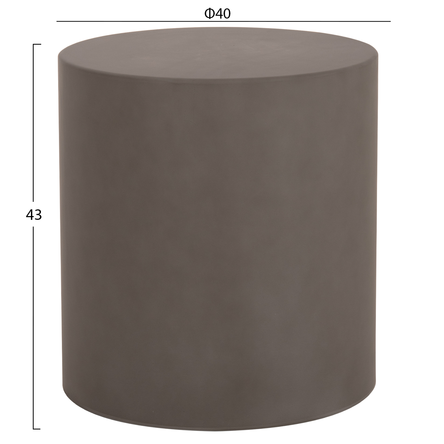 ΤΡΑΠΕΖΙ ΒΟΗΘΗΤΙΚΟ ΣΤΡΟΓΓΥΛΟ FB96592.01 ΓΚΡΙ FIBER CEMENT Φ40x43Υεκ.