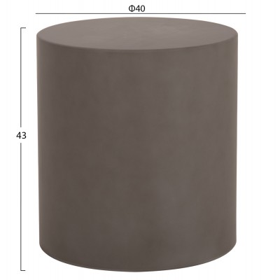 ΤΡΑΠΕΖΙ ΒΟΗΘΗΤΙΚΟ ΣΤΡΟΓΓΥΛΟ FB96592.01 ΓΚΡΙ FIBER CEMENT Φ40x43Υεκ.