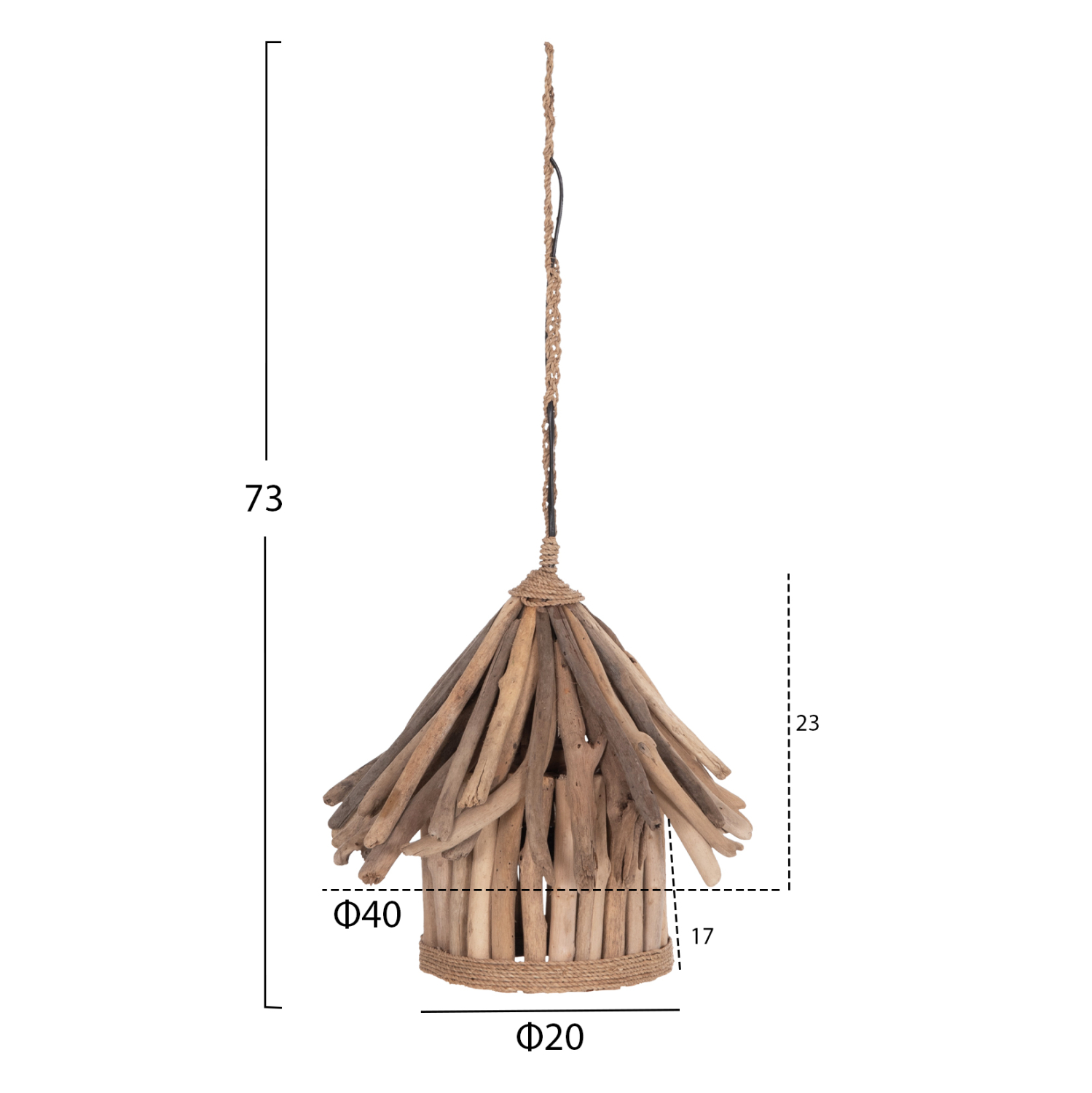 ΦΩΤΙΣΤΙΚΟ ΟΡΟΦΗΣ ΚΡΕΜΑΣΤΟ FB94874 DRIFTWOOD ΣΕ ΦΥΣΙΚΟ Φ40x73Υεκ [1xΕ27]