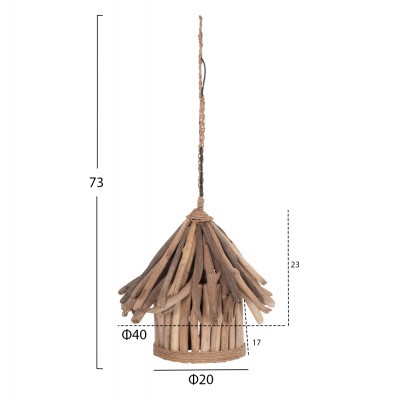 ΦΩΤΙΣΤΙΚΟ ΟΡΟΦΗΣ ΚΡΕΜΑΣΤΟ FB94874 DRIFTWOOD ΣΕ ΦΥΣΙΚΟ Φ40x73Υεκ [1xΕ27]