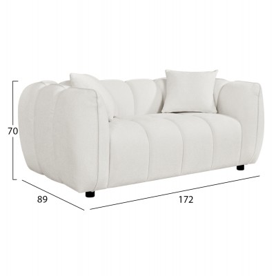 ΚΑΝΑΠΕΣ 2-ΘΕΣΙΟΣ FB93324.02 ΕΚΡΟΥ ΥΦΑΣΜΑ 172x89x70Υεκ.