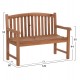 ΠΑΓΚΑΚΙ ΚΗΠΟΥ 2ΘΕΣΙΟ FB96651 ΞΥΛΟ TEAK--ΦΥΣΙΚΟ 120x60x95Υεκ.