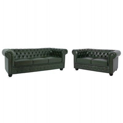 ΣΕΤ ΚΑΝΑΠΕΣ 2ΘΕΣΙΟΣ & 3ΘΕΣΙΟΣ FB910911.08 PU ΔΕΡΜΑ Τ.CHESTERFIELD ΚΥΠΑΡΙΣΣΙ