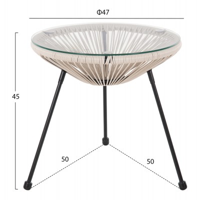 ΣΕΤ ΕΞΩΤΕΡΙΚΟΥ ΧΩΡΟΥ 3ΤΜΧ FB911861.03 P.E.RATTAN ΕΚΡΟΥ-ΜΕΤΑΛΛΟ ΣΕ ΜΑΥΡΟ