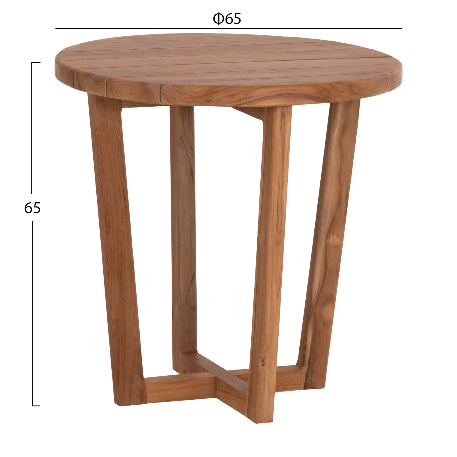 ΤΡΑΠΕΖΙ ΜΕΣΗΣ ΣΤΡΟΓΓΥΛΟ FB96650 ΞΥΛΟ TEAK ΦΥΣΙΚΟ Φ65x65Υεκ.