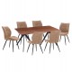 ΣΕΤ ΤΡΑΠΕΖΑΡΙΑΣ 7ΤΜΧ FB910935.03 MDF TOP ΚΑΡΥΔΙ--ΥΦΑΣΜΑ TAUPE & ΜΕΤΑΛΛΟ ΜΑΥΡΟ