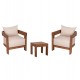 LOUNGE ΣΕΤ FB910960 ΤΡΑΠΕΖΑΚΙ & 2 ΠΟΛΥΘΡΟΝΕΣ--ΞΥΛΟ TEAK--ΜΠΕΖ ΜΑΞΙΛΑΡΙΑ