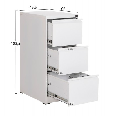 ΣΥΡΤΑΡΙΕΡΑ (3) ΑΡΧΕΙΟΘΕΤΗΣΗΣ ΓΡΑΦΕΙΟΥ FB96636.02 ΛΕΥΚΟ ΜΕΤΑΛΛΟ 45.5x62x103.5Υεκ