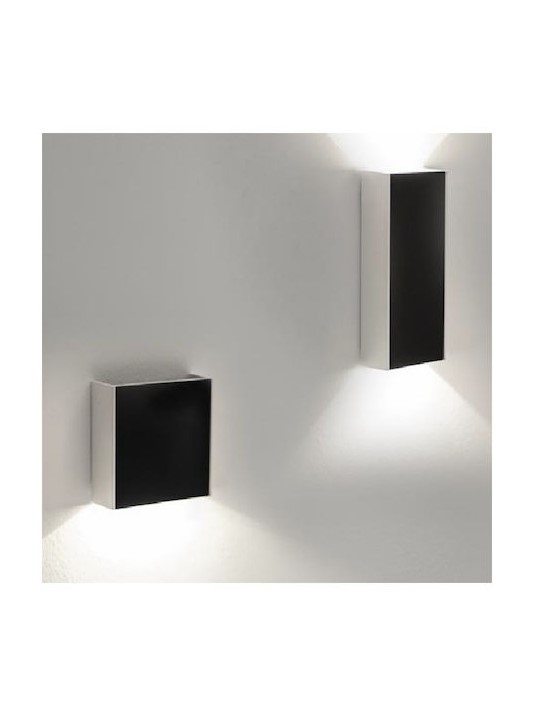 DOWNLIGHT RECTANGULAR WALL SCONCE BLACK-WHITE 8.5cm