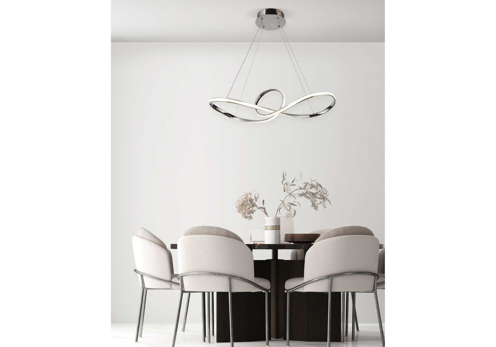 CHROME SUSPENDED LED L:81cm