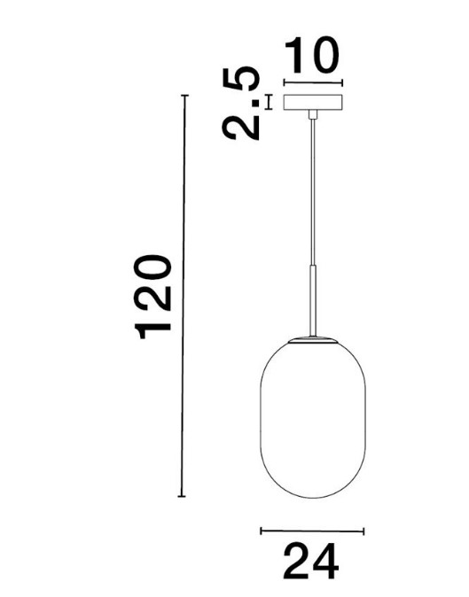 GRADIENT WHITE OVAL PENDANT Ø24cm