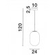 GRADIENT WHITE OVAL PENDANT Ø24cm