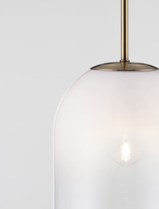 GRADIENT WHITE OVAL PENDANT Ø18cm