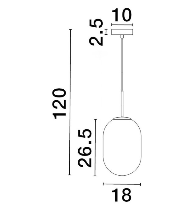 GRADIENT WHITE OVAL PENDANT Ø18cm