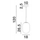 GRADIENT WHITE OVAL PENDANT Ø18cm