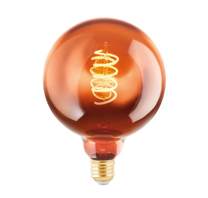 ROUND DECORATIVE Ε27 LIGHTBULB  Ø12,5cm COPPER