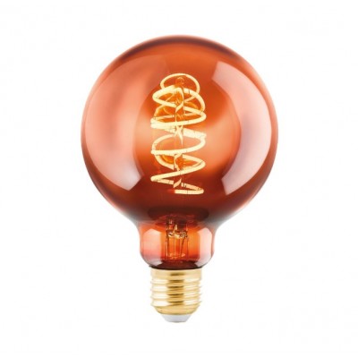 ROUND DECORATIVE Ε27 LIGHTBULB Ø9,5cm COPPER