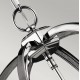 3L POLISHED CHROME AND CRYSTALS INLAY ORBITAL PENDANT Ø43cm USA