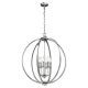 6L POLISHED CHROME AND CRYSTALS INLAY ORBITAL PENDANT Ø60cm USA