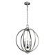 3L POLISHED CHROME AND CRYSTALS INLAY ORBITAL PENDANT Ø43cm USA