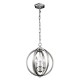 3L POLISHED CHROME AND CRYSTALS INLAY ORBITAL PENDANT Ø28,6cm USA