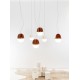 3LIGHT PENDANT OPAL GLASS AND COLORED CERAMIC Ø22cm HANDMADE IN ITALY
